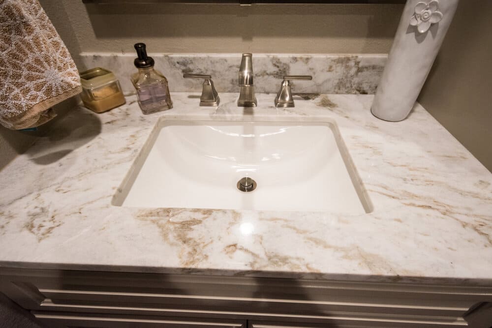 Beautiful Marble Sink with Stainless Steel Faucet
